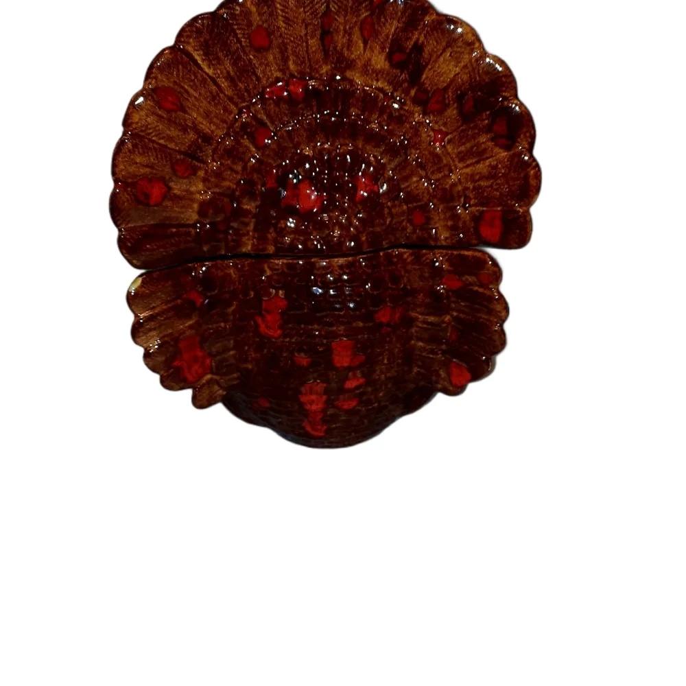 Vintage Ceramic Turkey Platter Candy Dish Condimen